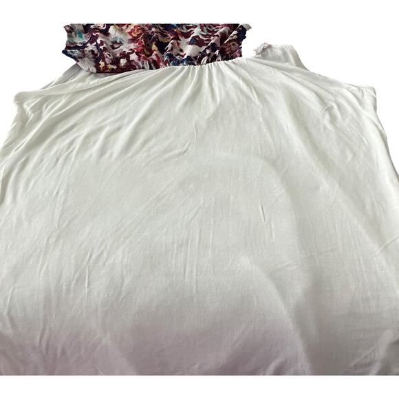 CHA CHA VENTE ASYMMETRICAL OVERLAY BLOUSE WITH TANK, WOMENS, 1X-Multicolors - Picture 8 of 12